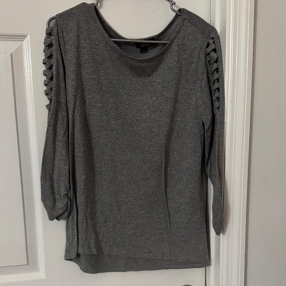 Alya Charcoal Top with Lace-Up Detail